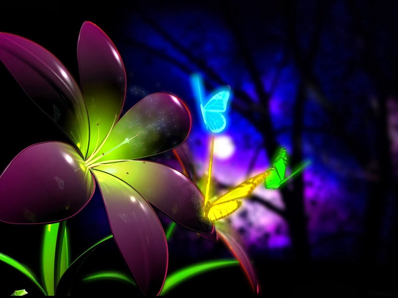 Fiore e farfalle luminose, 1600x1200 HD, ROG Asus Laptop