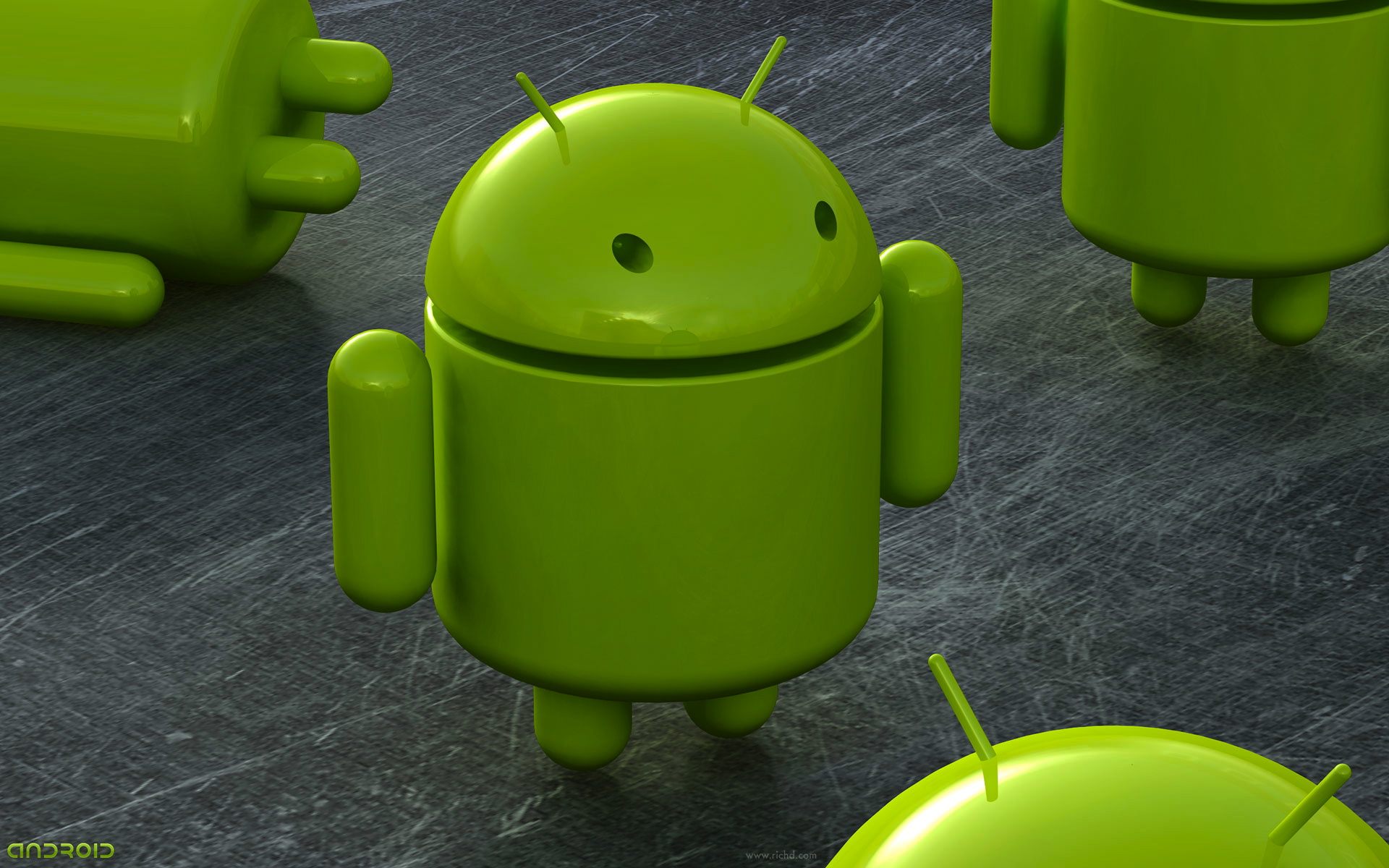 Robot Android verde 3D, 1920x1200 WUXGA, PC