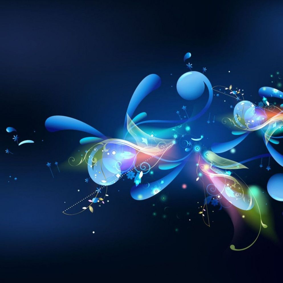 Motivo astratto floreale blu luminoso, 993x993 HD, Desktop