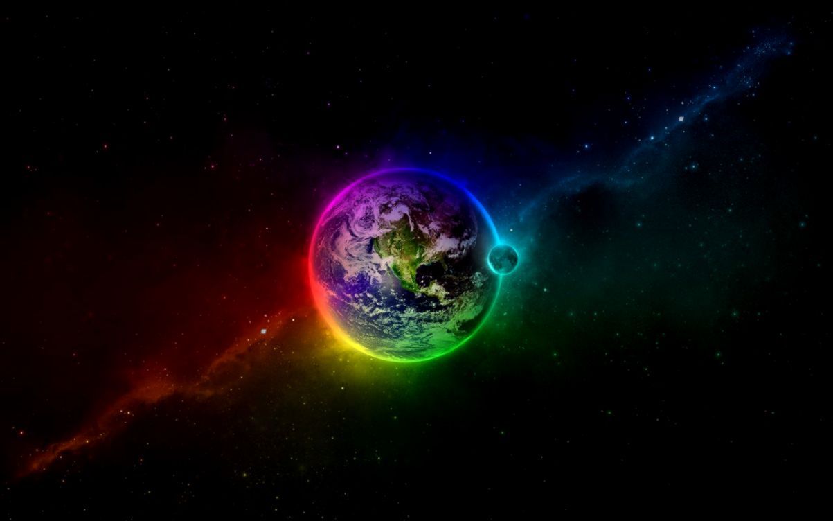 Pianeta Terra arcobaleno spazio, 1203x752 HD, Desktop