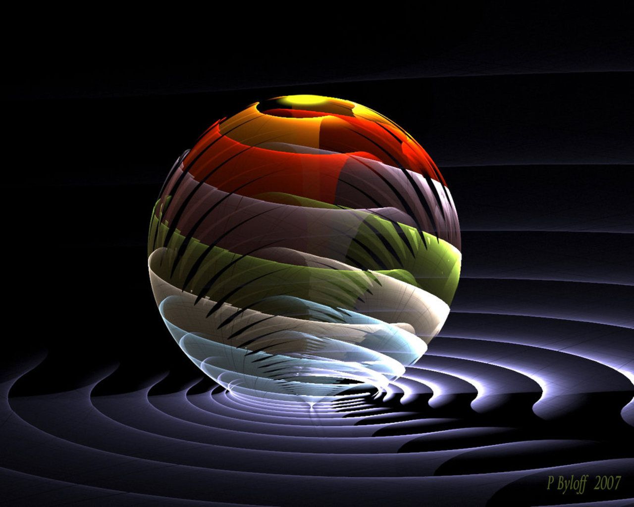 Sfera astratta multicolore digitale, 1280x1024 720p, PC