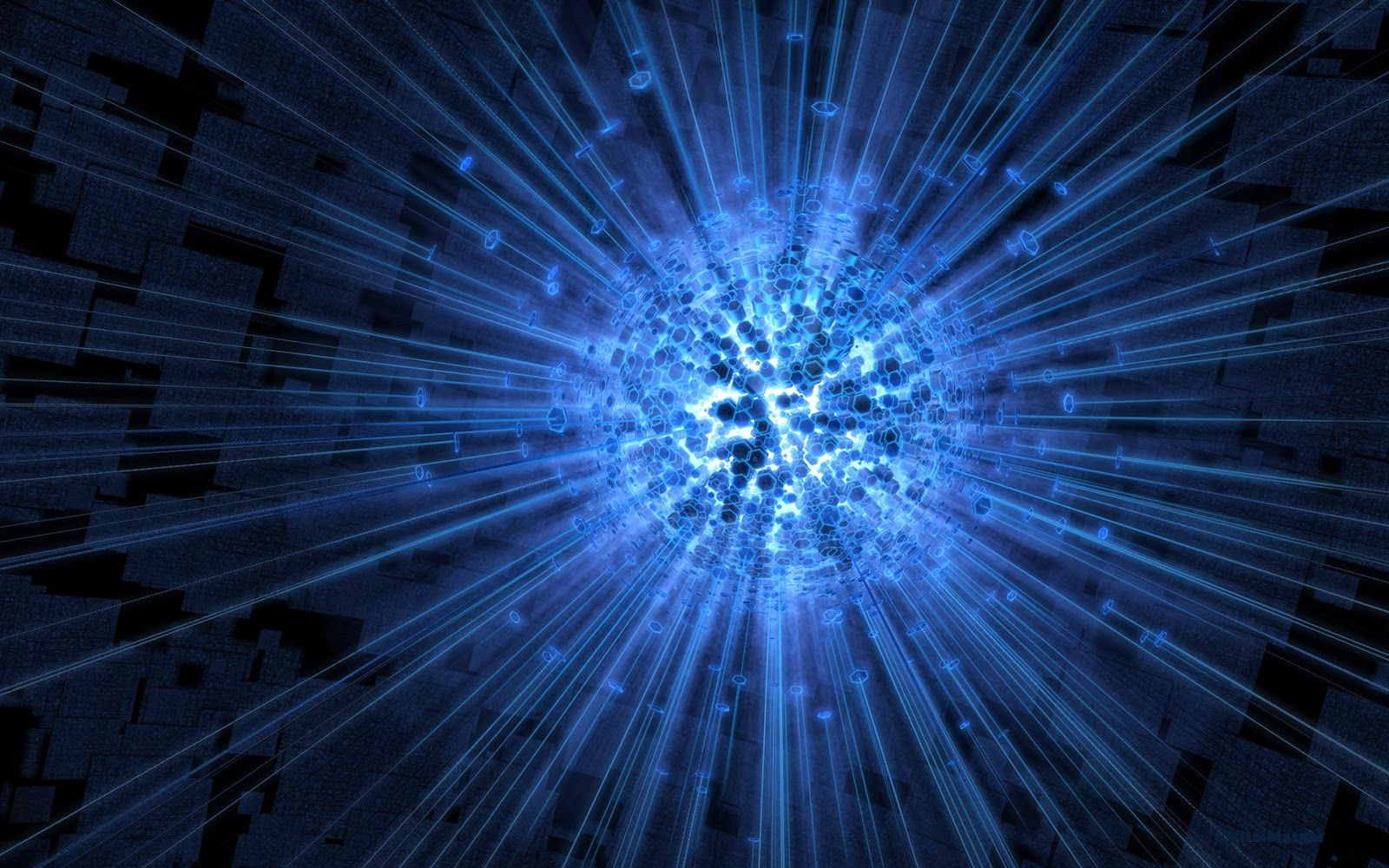 Esplosione di luce blu astratta, 1600x1000 HD, Desktop