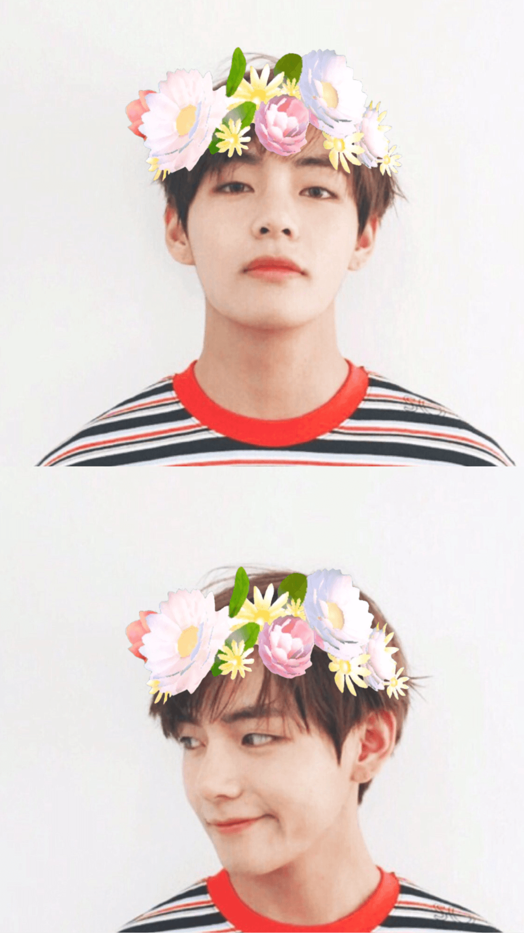 Kim Taehyung con corona di fiori, 1080x1920 Full HD Verticale, Samsung Galaxy