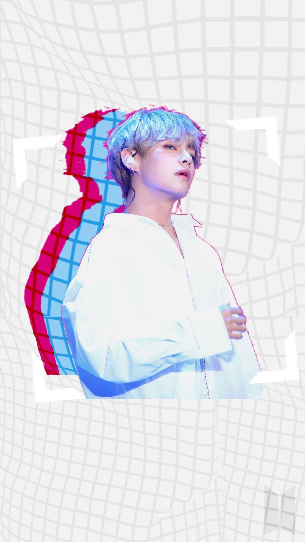 Taehyung BTS effetto glitch, 1024x1820 Verticale, Mobile