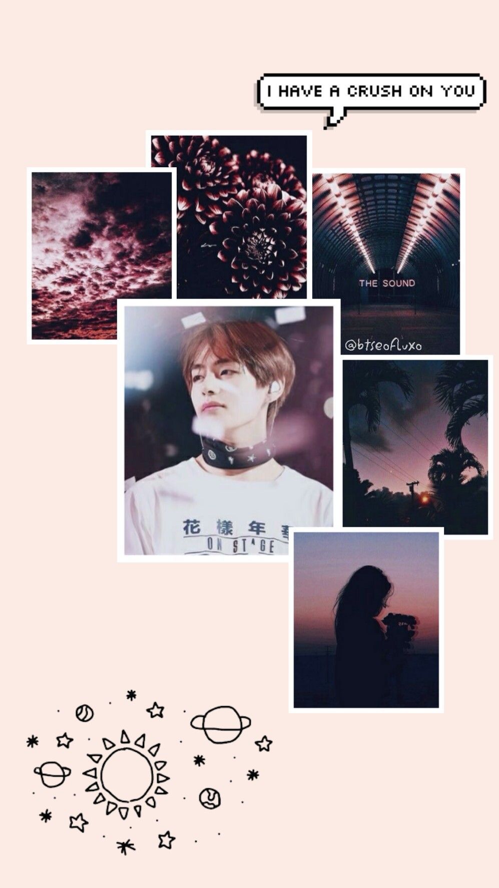 Kim Taehyung BTS collage estetico, 997x1773 Verticale, Mobile