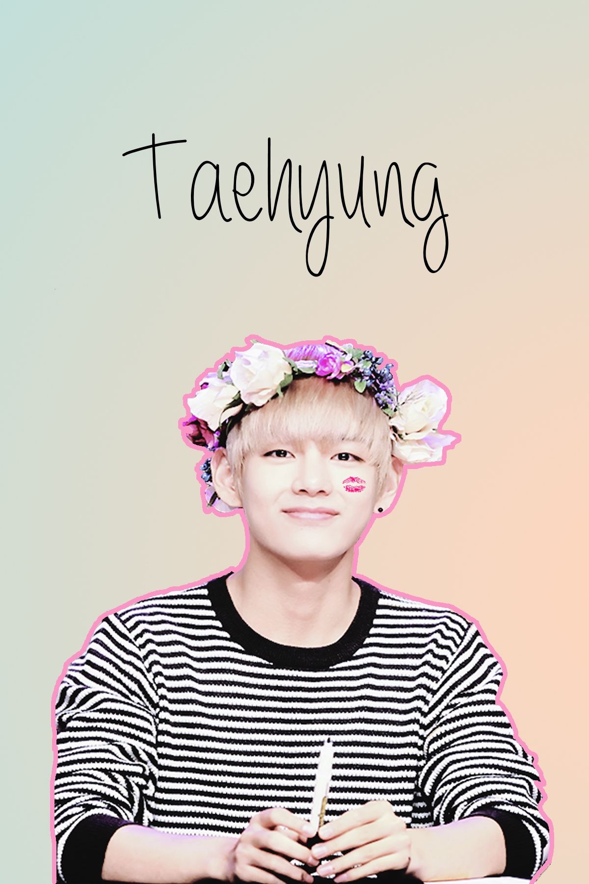 V Taehyung BTS corona di fiori, 1200x1800 Full HD Verticale, iPhone