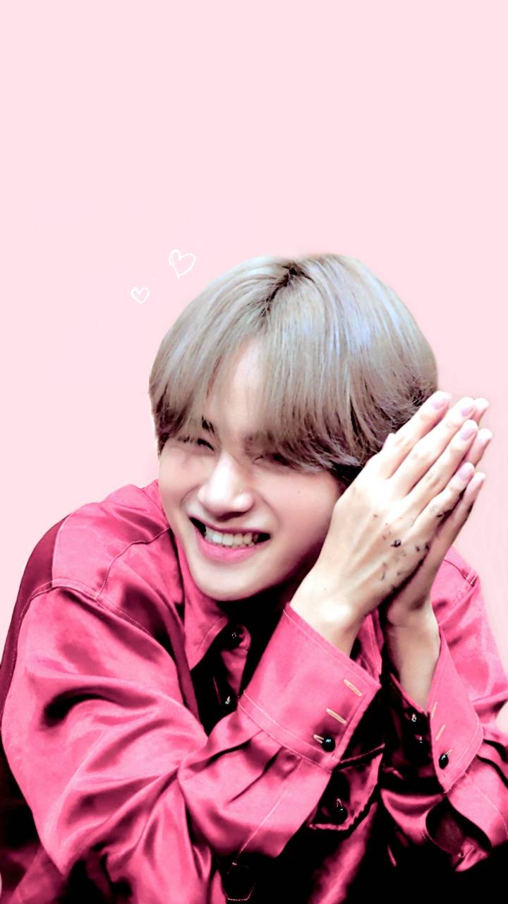 Taehyung BTS sorridente rosa, Bangtan Sonyeondan, 720x1280 Full HD Verticale, Smartphone