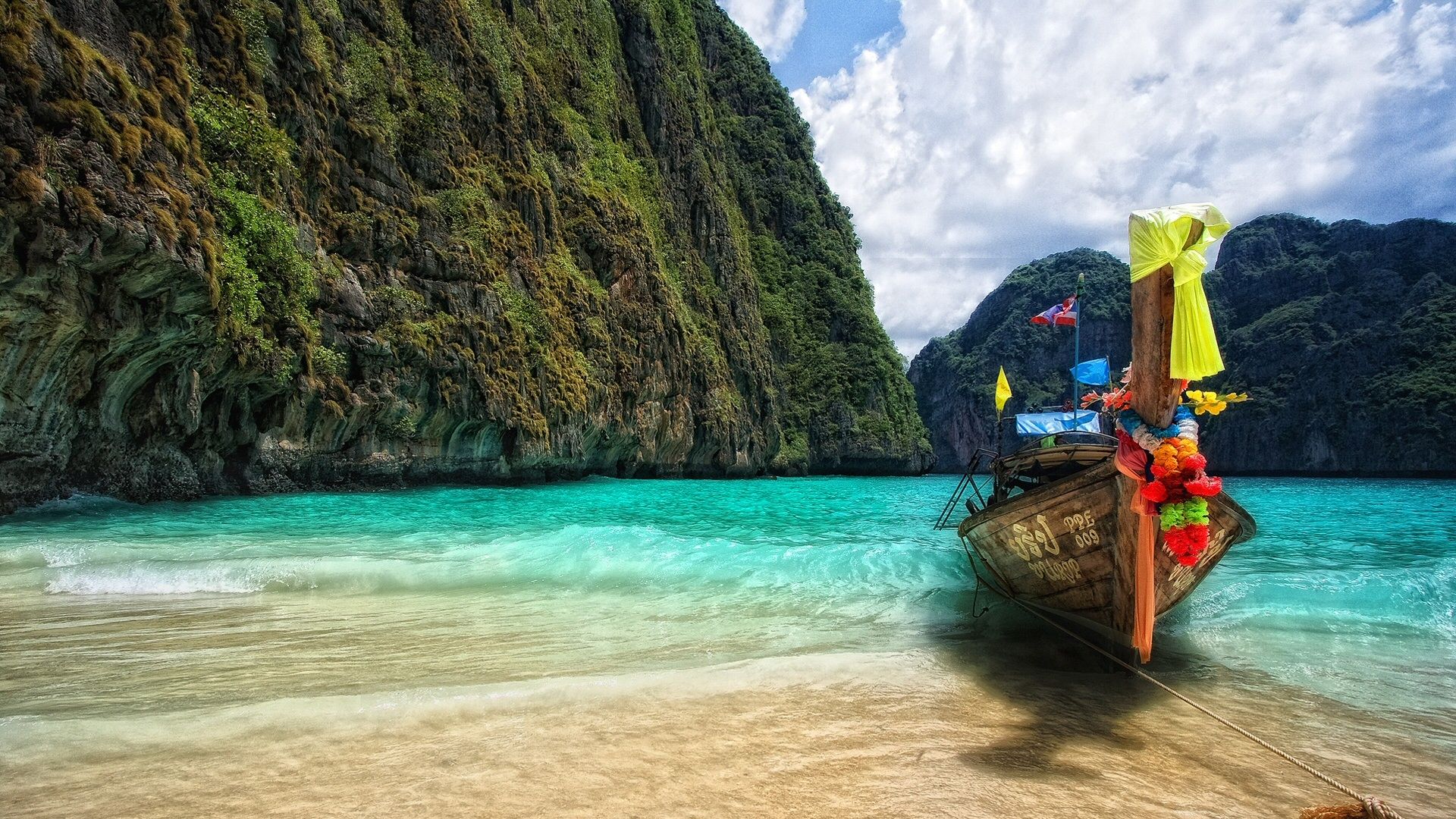 Barca longtail baia Thailandia, 1920x1080 1080p, PC
