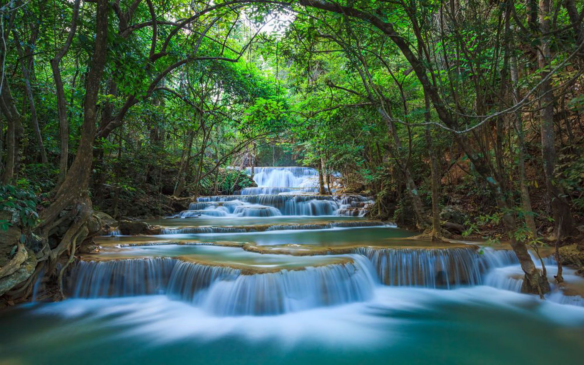 Cascata Kanchanaburi Thailandia, 1920x1200 WUXGA, Desktop