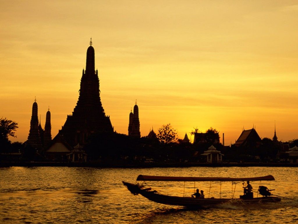 Wat Arun tramonto Thailandia, 1024x768 HD, PC