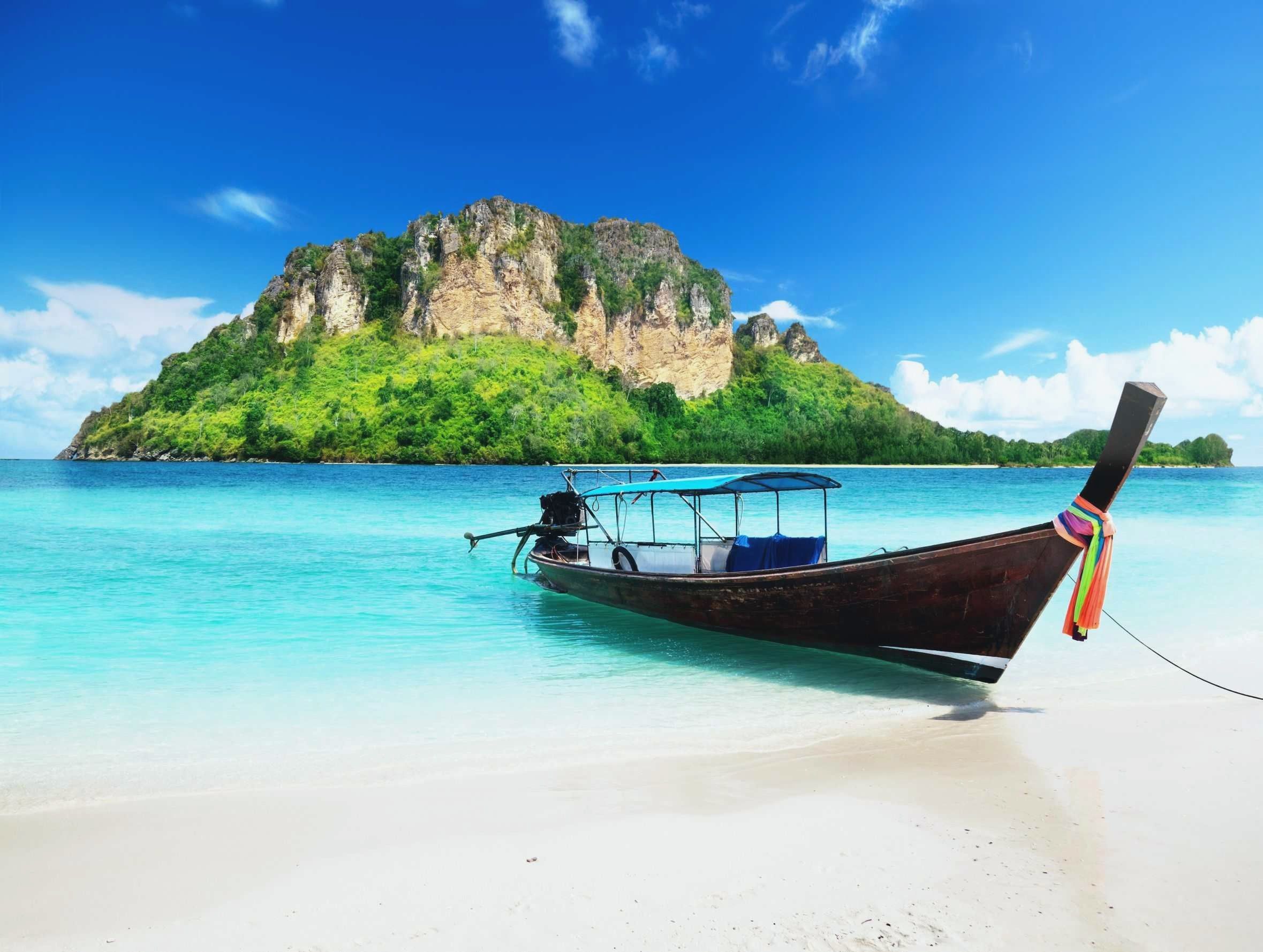 Barca thailandese spiaggia tropicale, 2359x1778 alta risoluzione, PC