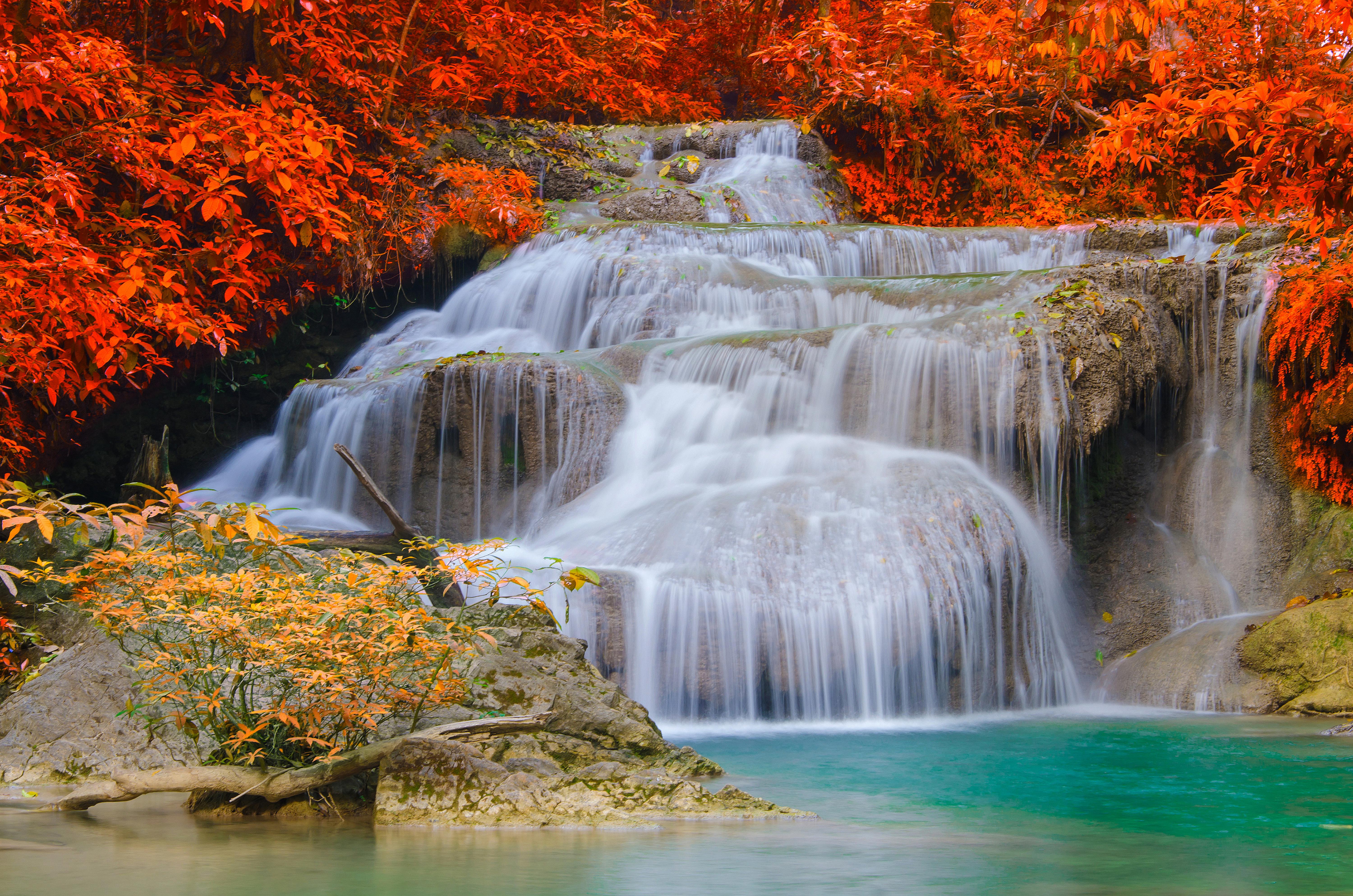 Cascata Erawan Falls Thailandia, 6000x3974 UHD, Monitor Gaming