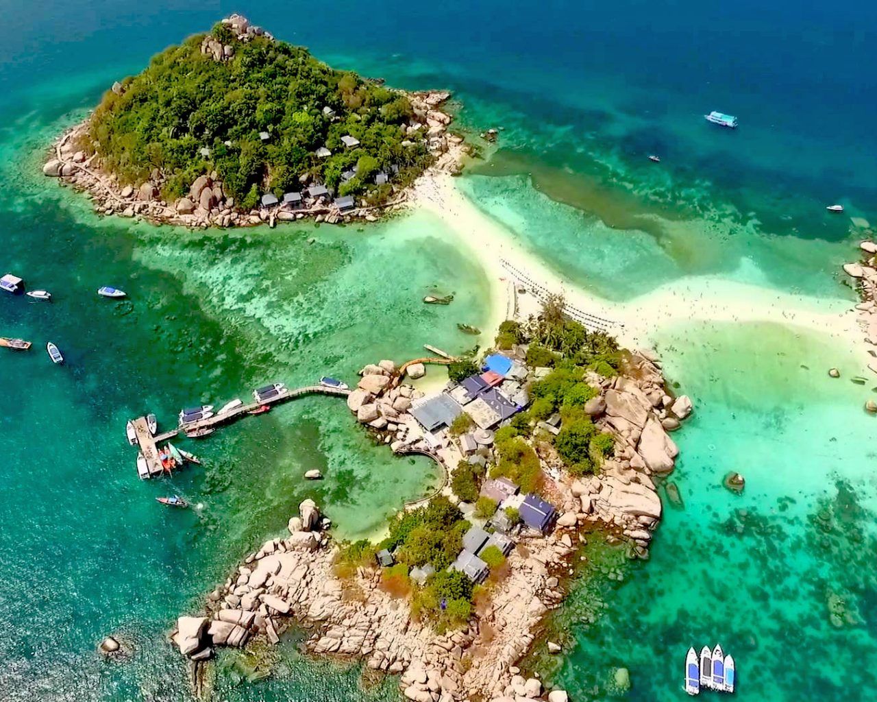 Isola Koh Nang Yuan vista aerea, 1280x1024 HD, PC Desktop