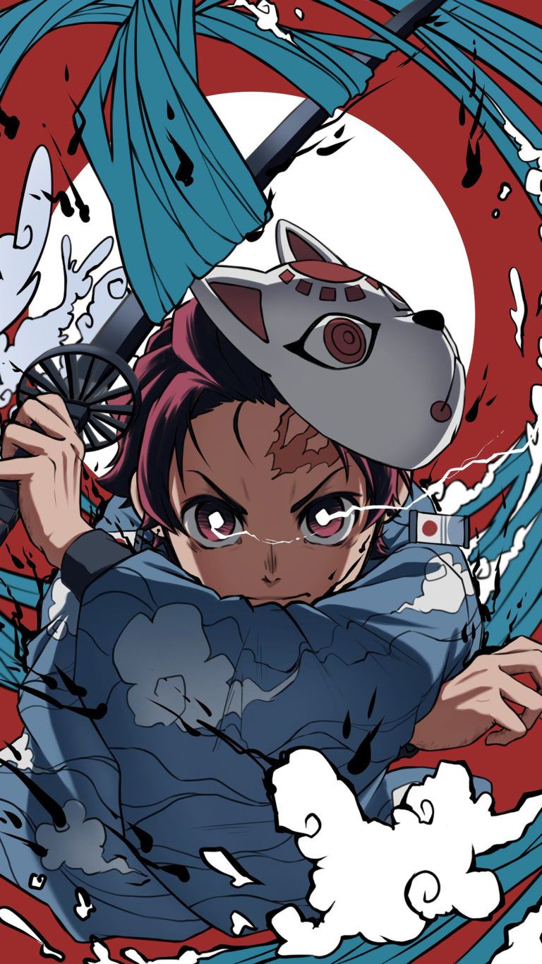 Tanjiro Demon Slayer anime, 768x1365 Full HD Verticale, iPhone
