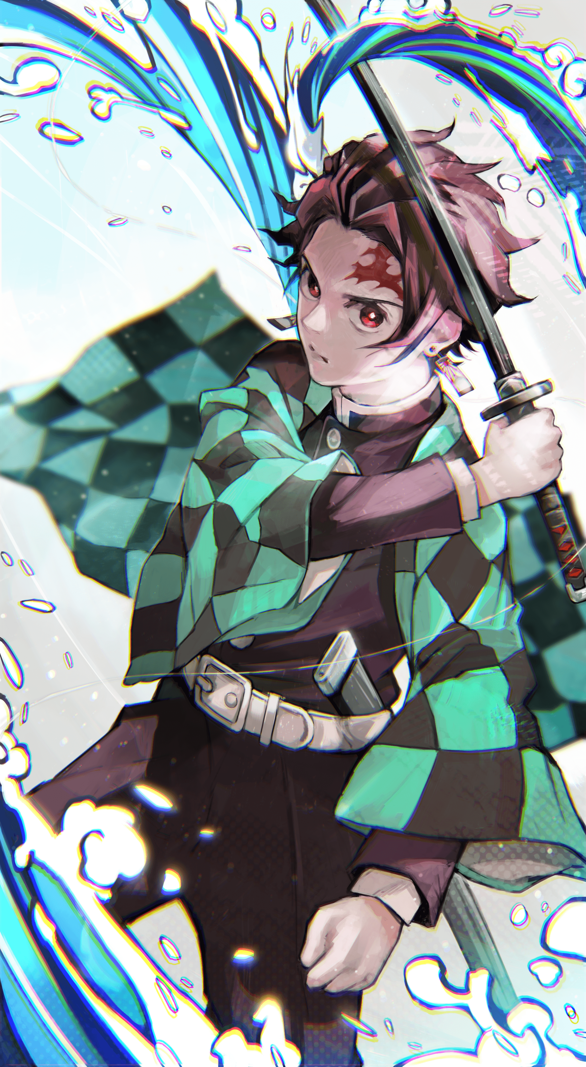 Tanjiro Kamado, Demon Slayer, 2027x3686 Verticale, Mobile