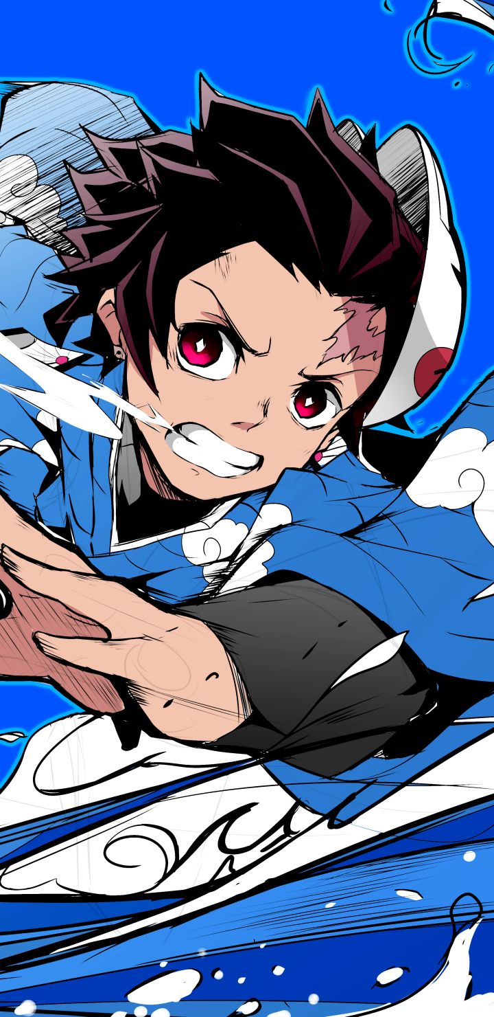 Tanjiro Demon Slayer anime, 720x1480 Full HD Verticale, Smartphone