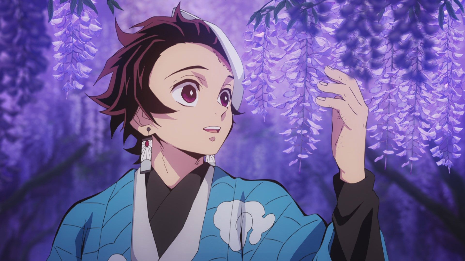 Tanjiro Demon Slayer glicine viola, ammazzademoni, 1920x1080 1080p, PC