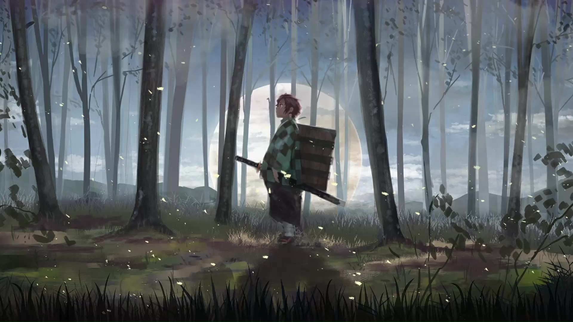 Tanjiro nella foresta, Kimetsu no Yaiba, 1920x1080 1080p, Desktop