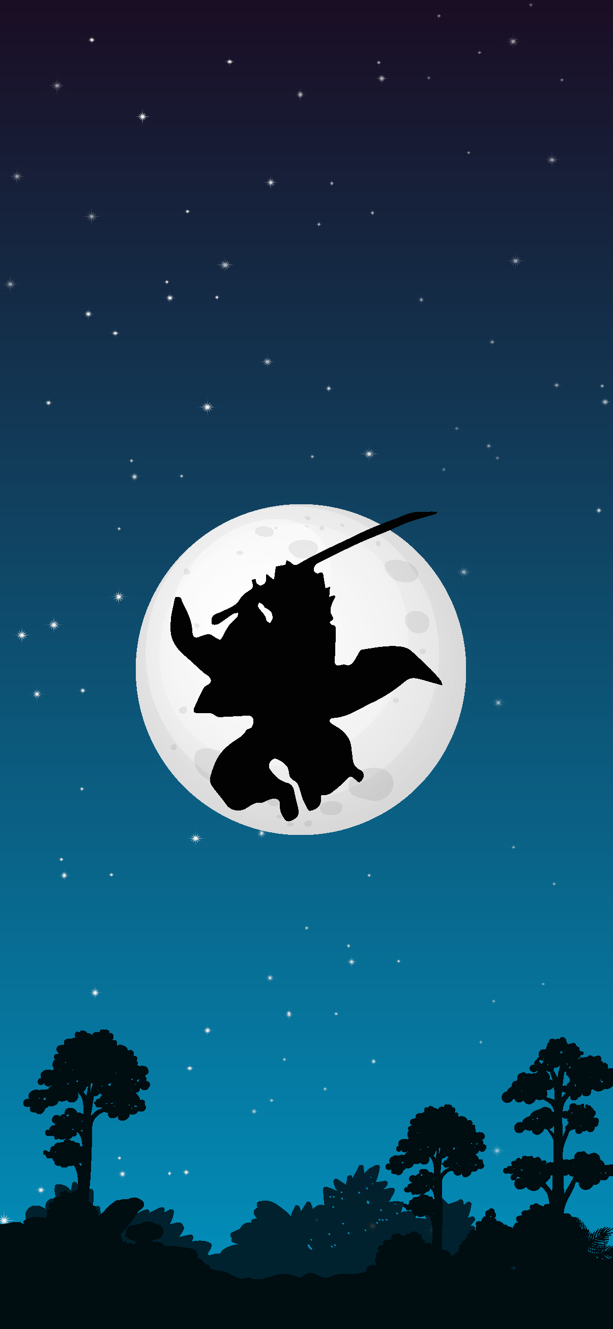 Silhouette Tanjiro luna piena, Demon Slayer, 1205x2609 Full HD Verticale, Smartphone