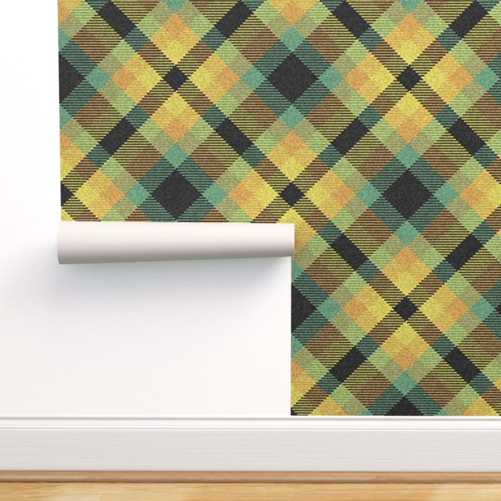 Tartan diagonale giallo verde nero, 1024x1024 HD, Desktop