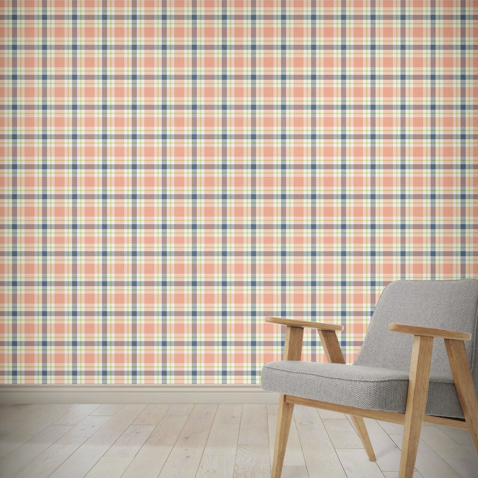 Tartan pesca e verde autunnale, 2000x2000 alta risoluzione, PC