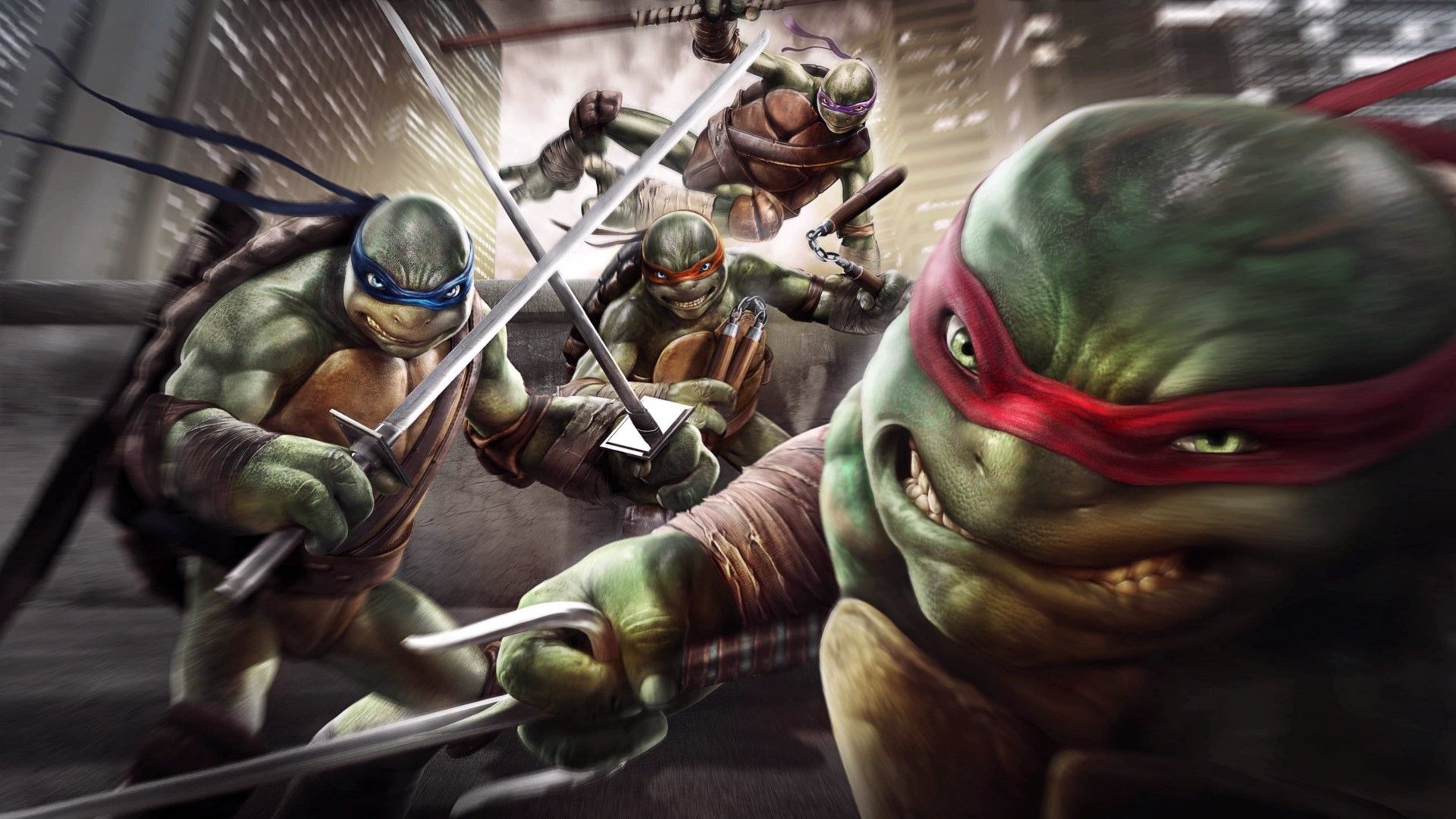 Tartarughe Ninja gruppo azione, 1920x1080 Full HD, PC Desktop