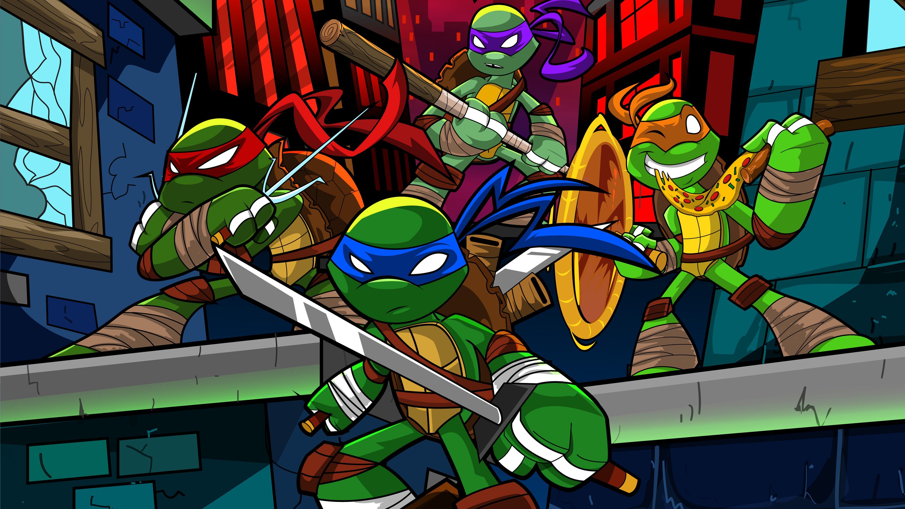 Tartarughe Ninja gruppo, Leonardo e Raffaello, 3840x2160 4K Ultra HD, Monitor 4K