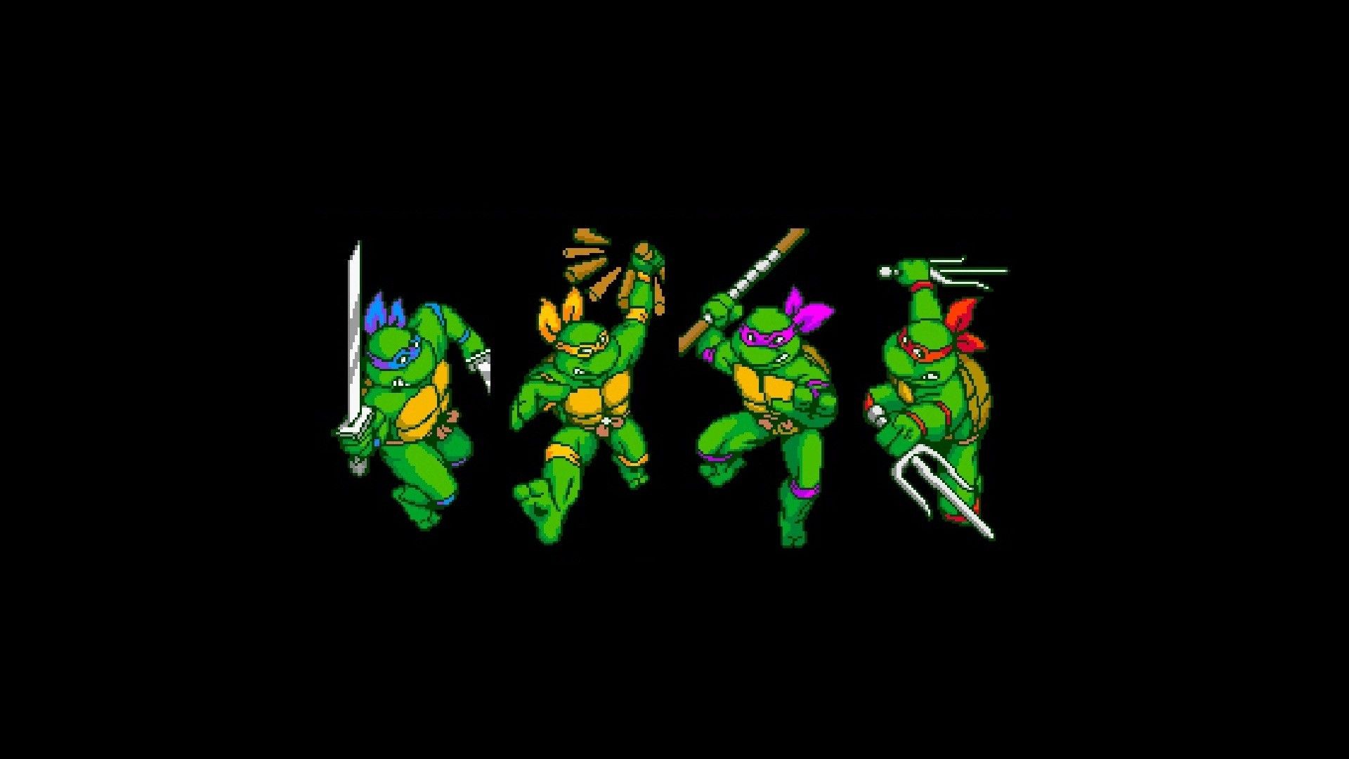 Tartarughe Ninja pixel art, 1920x1080 Full HD, Laptop