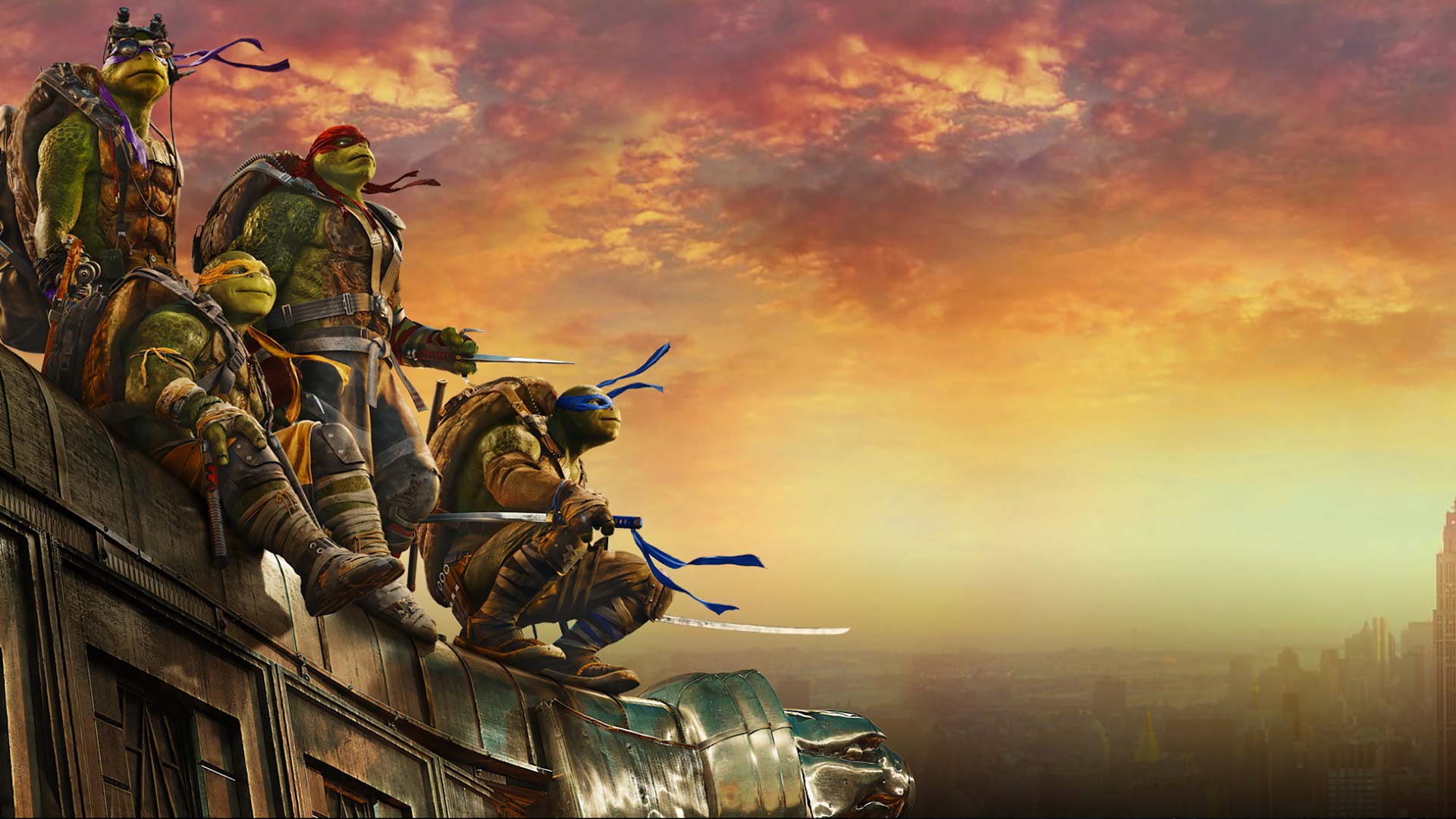 Tartarughe Ninja sul tetto, 1920x1080 Full HD 1080p, Desktop