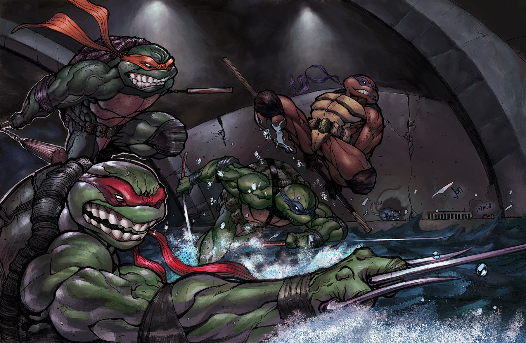 Tartarughe Ninja in combattimento, 1800x1176 HD Ready, Laptop