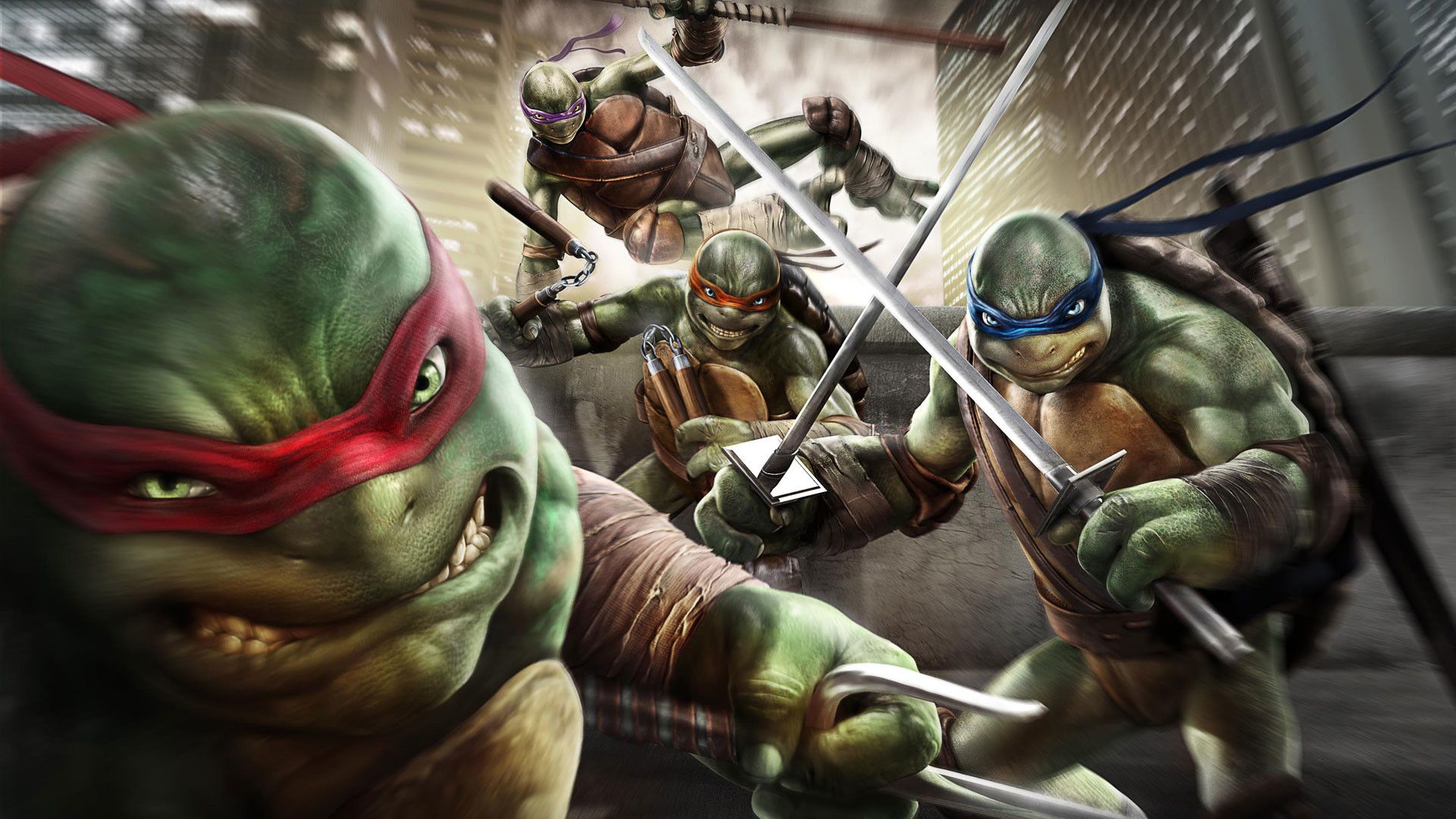 Tartarughe Ninja gruppo azione, 1920x1080 Full HD 1080p, Desktop