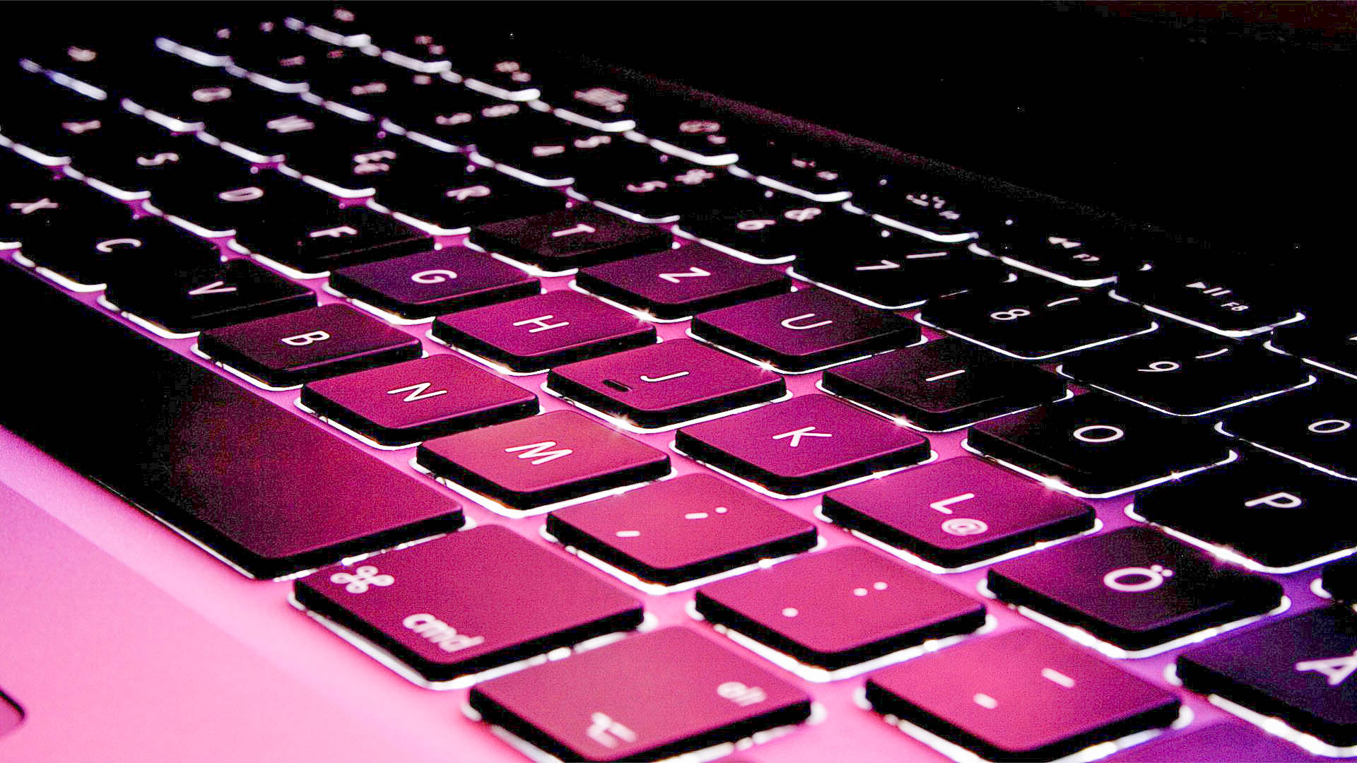 Tastiera laptop retroilluminata rosa, 1920x1080 Full HD, PC Desktop