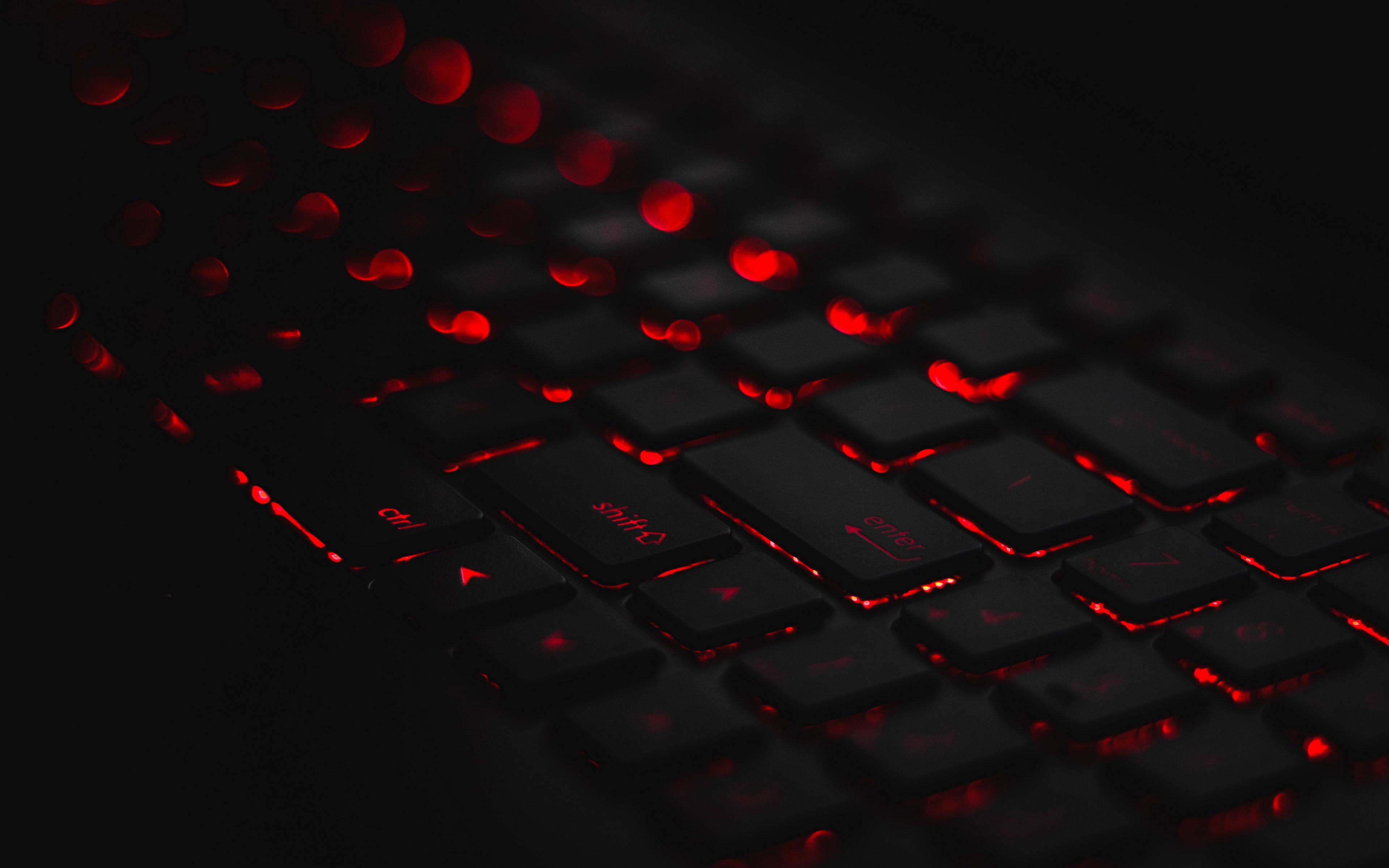 Tastiera retroilluminata rossa buio, 3840x2400 Ultra HD, 4K TV