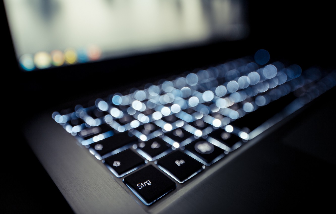 Tastiera laptop illuminata bokeh, 1332x850 HD, Desktop