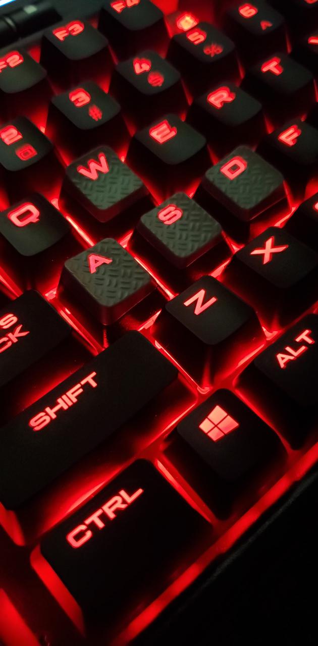 Tastiera gaming retroilluminata rossa, 630x1280 Verticale, Mobile