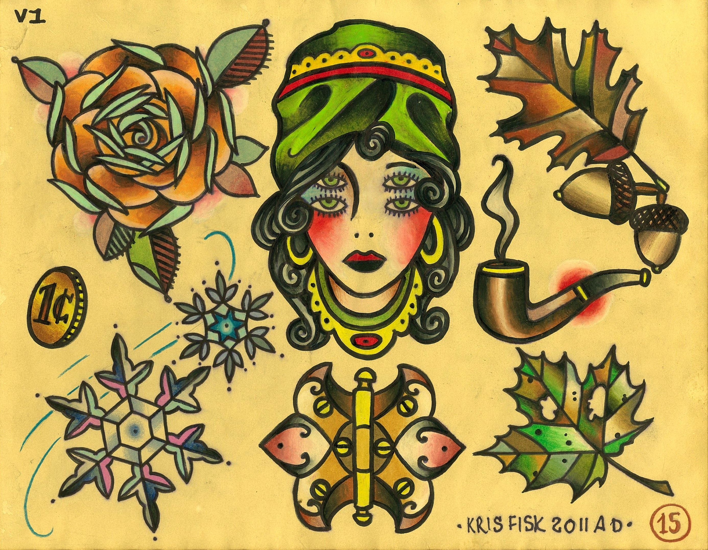 Foglio flash tatuaggi tradizionali, 2772x2154 WQXGA, Desktop