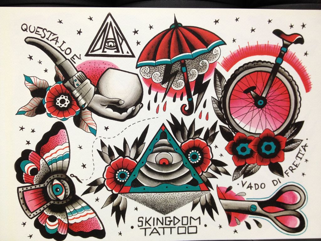 Foglio tatuaggi old school, 1024x768 HD, iMac