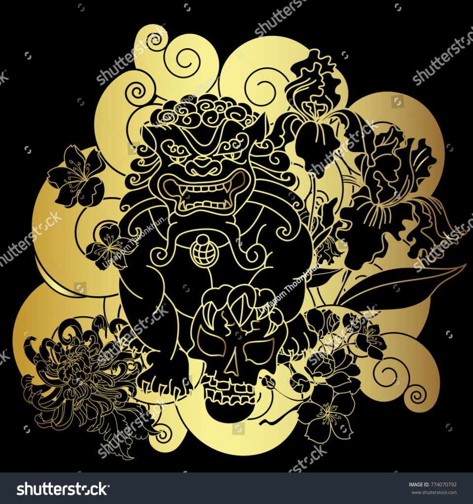 Leone dorato tatuaggio giapponese, 960x1024 Verticale, Mobile
