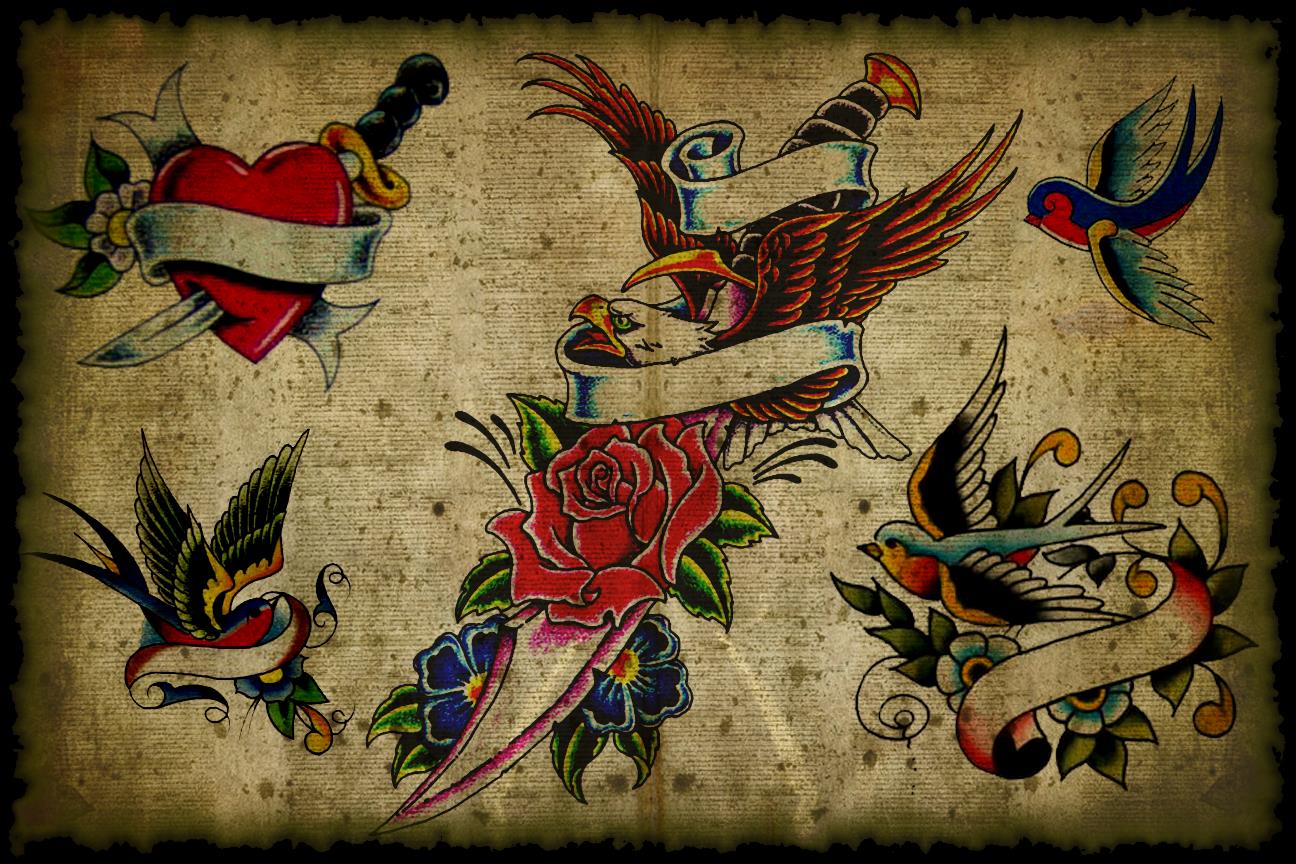 Tatuaggi tradizionali cuore aquila rondini, 1296x864 720p, Acer Nitro