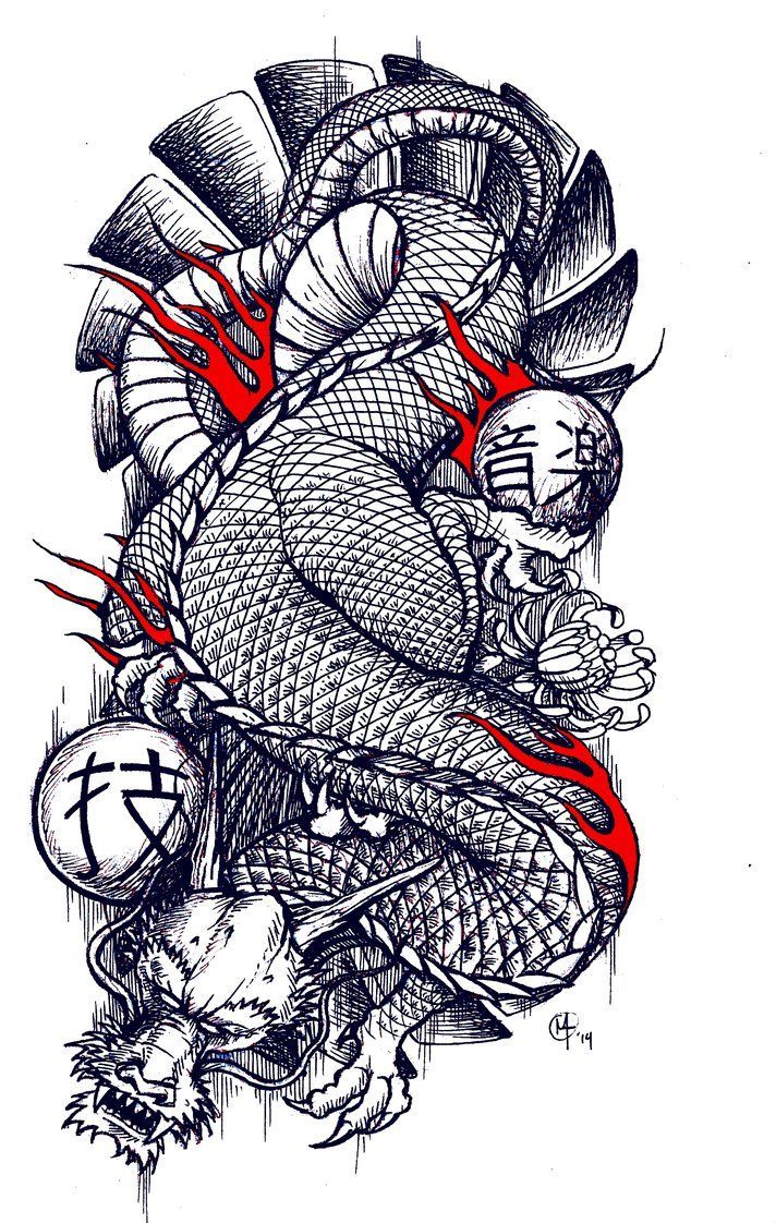 Drago giapponese tatuaggio teschio, 712x1122 Full HD Verticale, iPhone