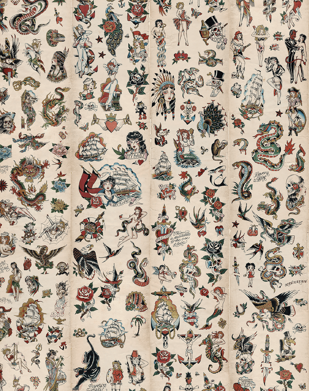 Foglio disegni tatuaggi tradizionali, 1008x1278 Verticale, Telefono