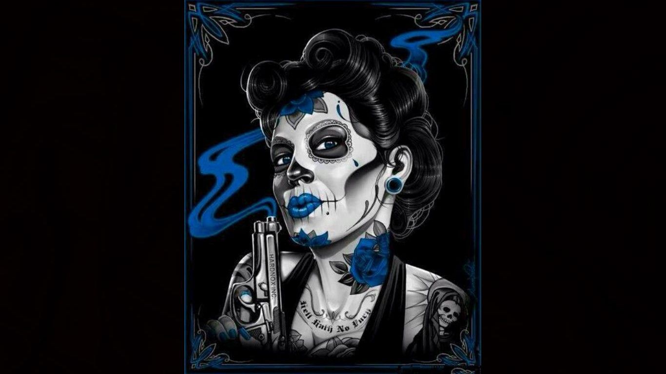Donna teschio messicano tatuaggi, 1366x768 HD, Desktop