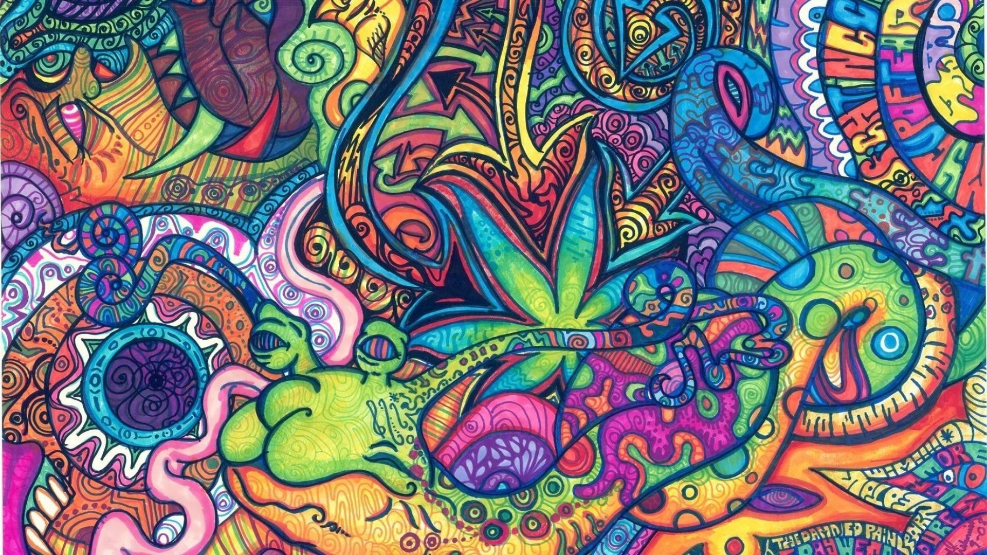 Disegno psichedelico colorato astratto, 1920x1080 Full HD 1080p, PC