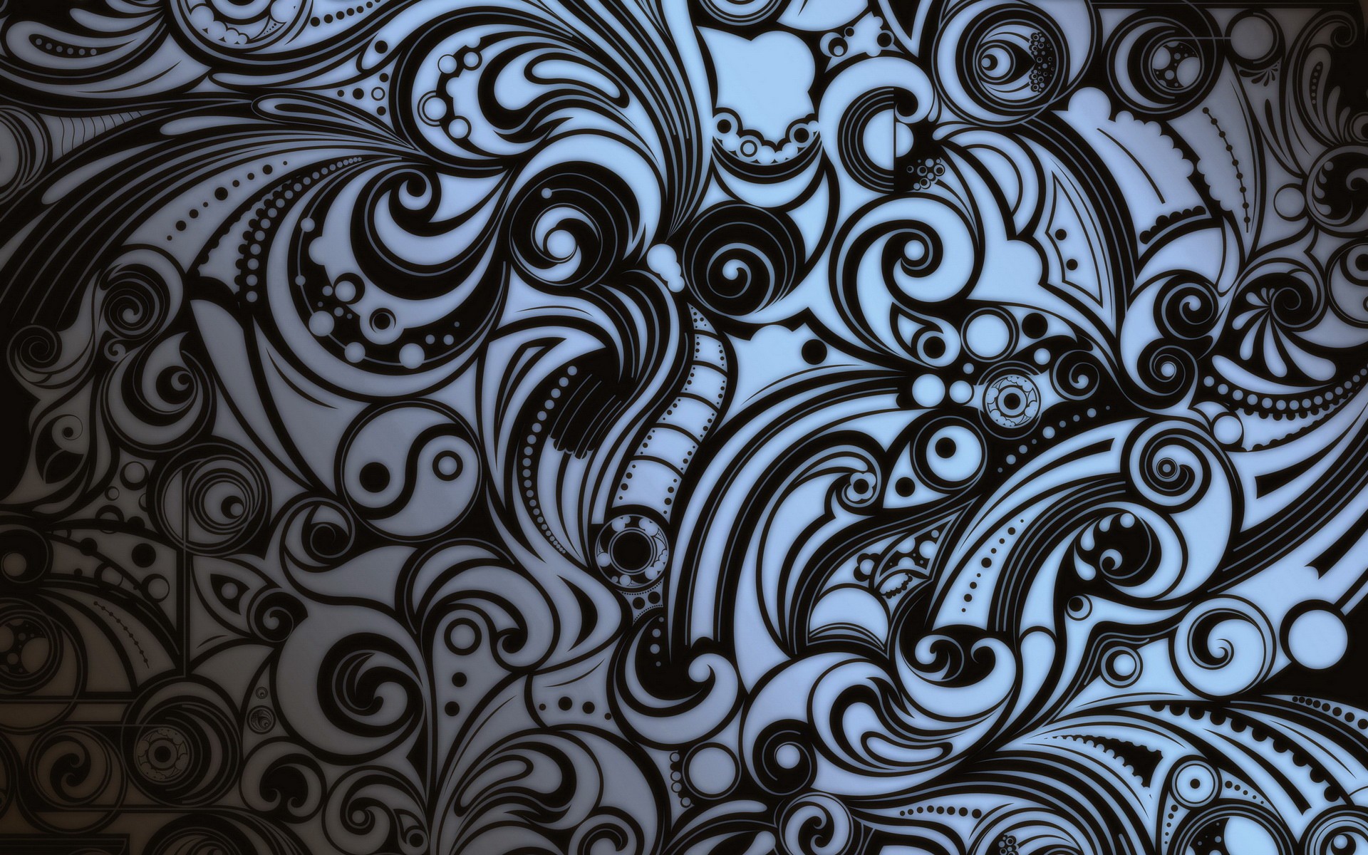 Motivi tribali astratti blu-nero, 1920x1200 WUXGA, Desktop