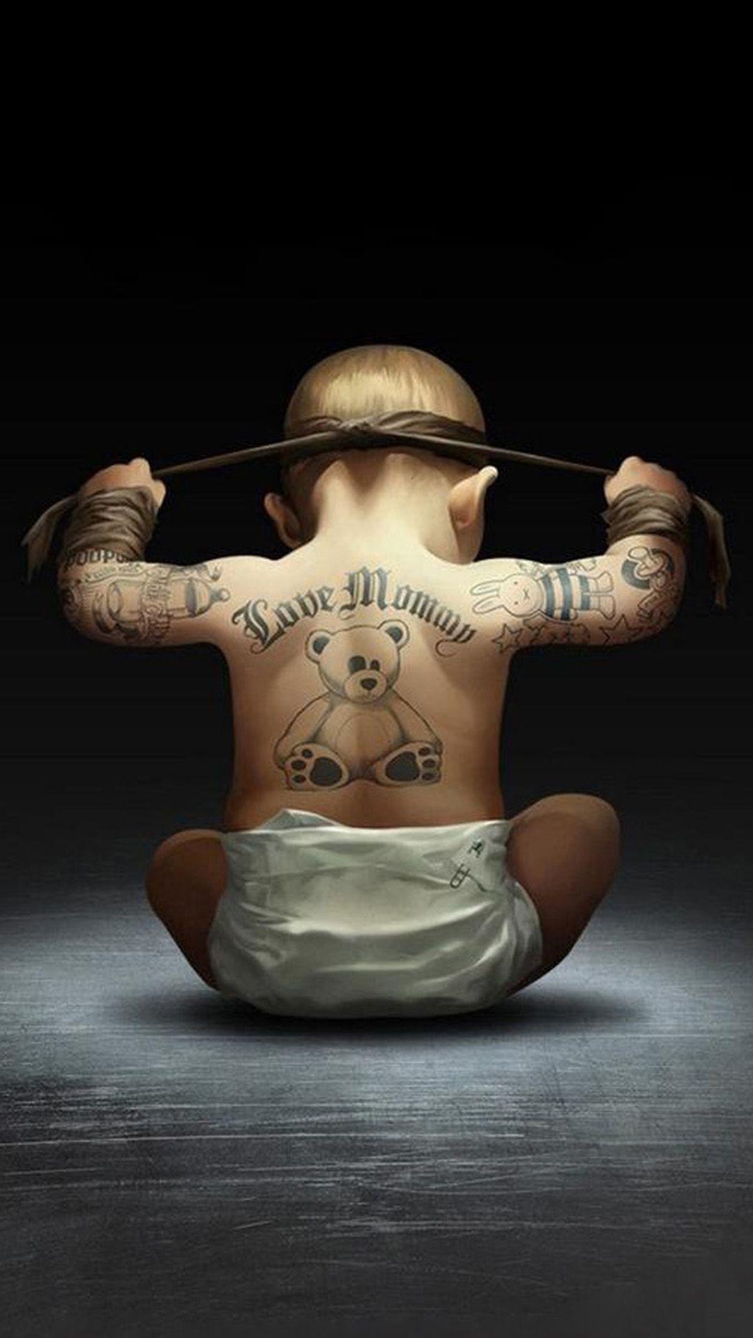 Bambino con tatuaggi schiena, 1080x1920 Full HD Verticale, Smartphone