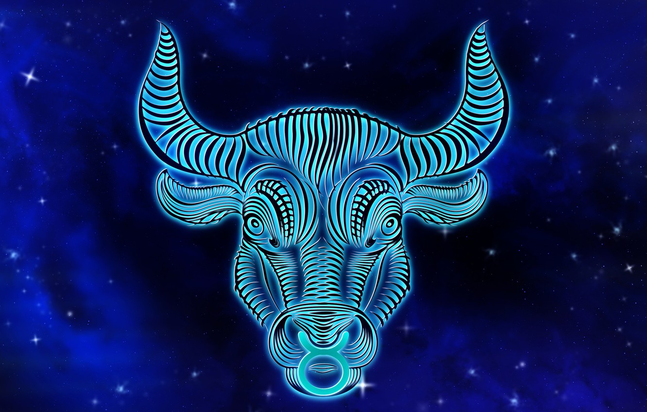 Toro segno zodiacale blu, 1332x850 720p, PC
