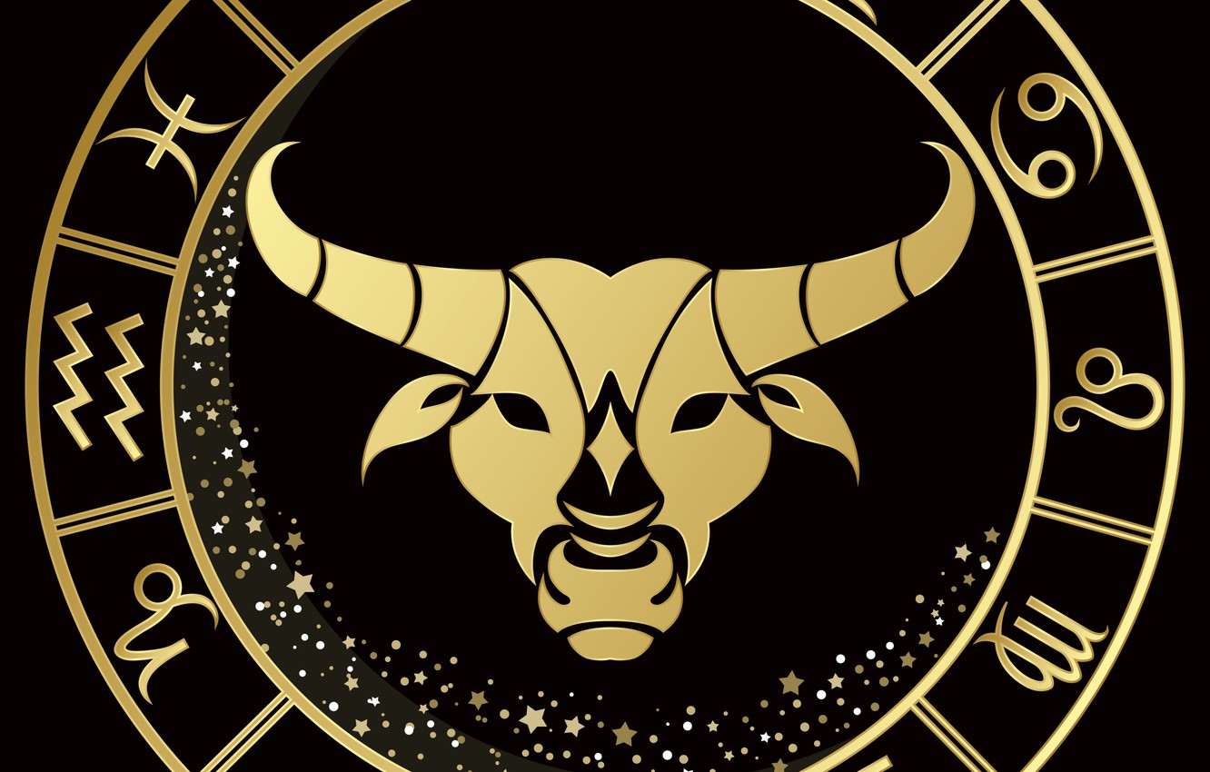 Simbolo zodiacale Toro, cielo stellato, 650x1407 Verticale, Telefono