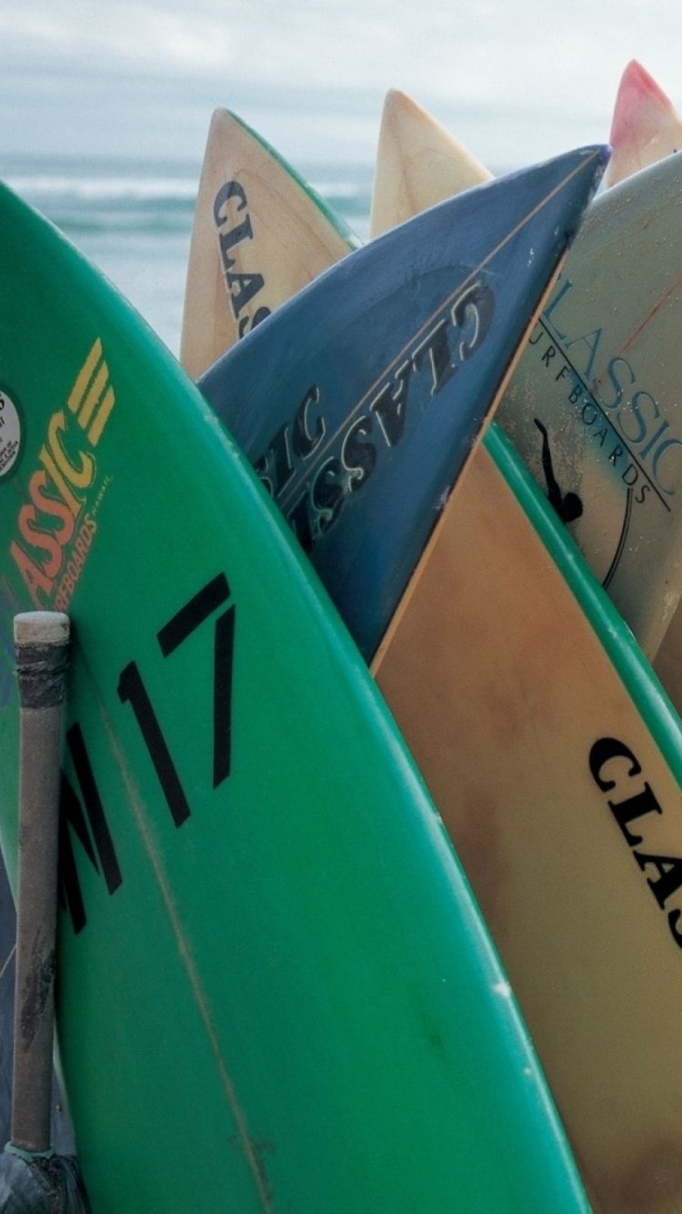 Tavole da surf colorate spiaggia, 750x1334 Full HD Verticale, iPhone