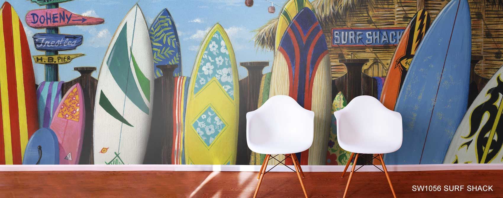 Murale tavole da surf colorate, 1700x670 Ultrawide, Dual Monitor