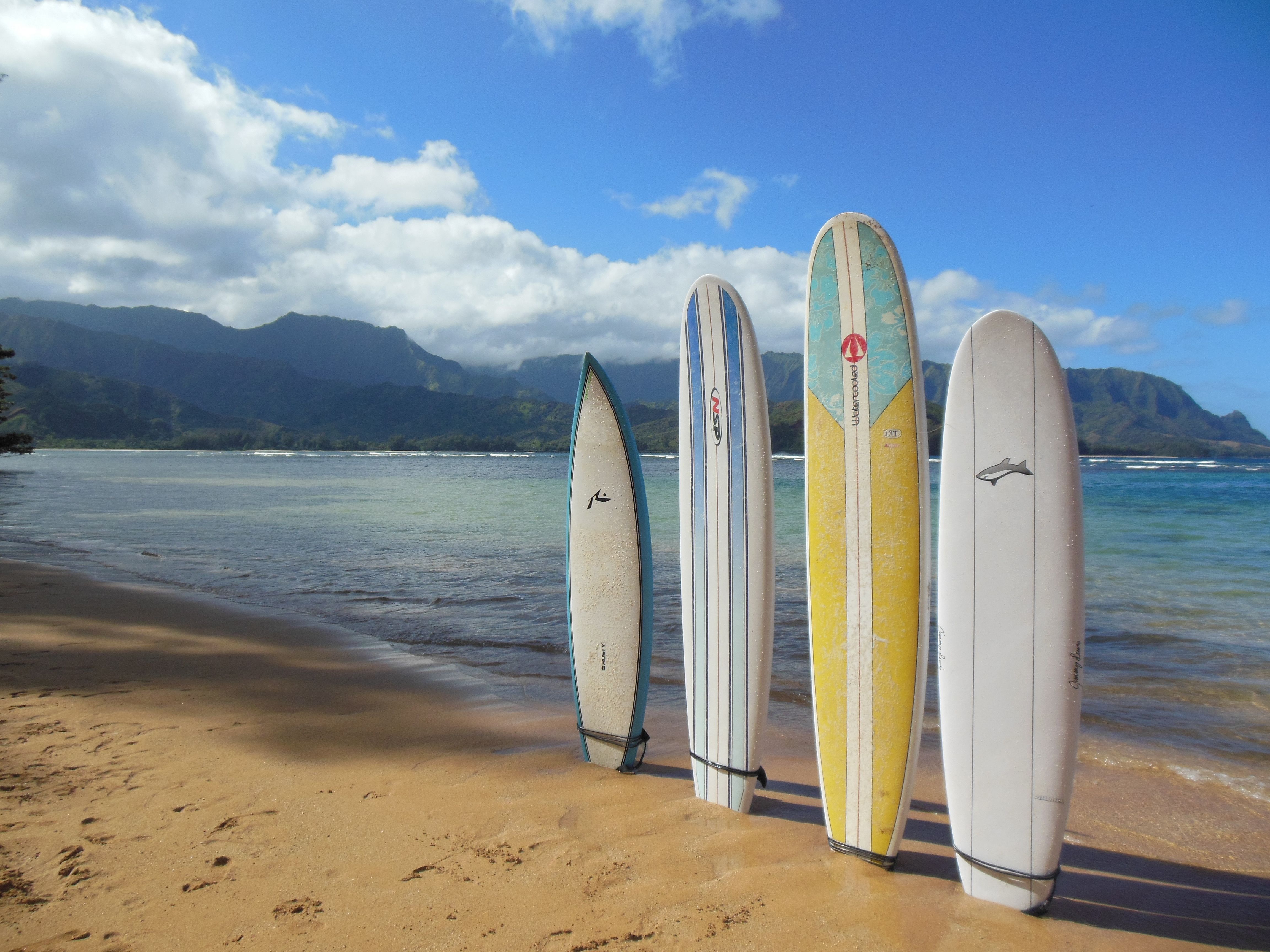 Tavole da surf spiaggia montagna, 4608x3456 UHD, PC 4K